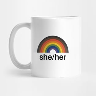 She/Her Pronouns Rainbow Mug